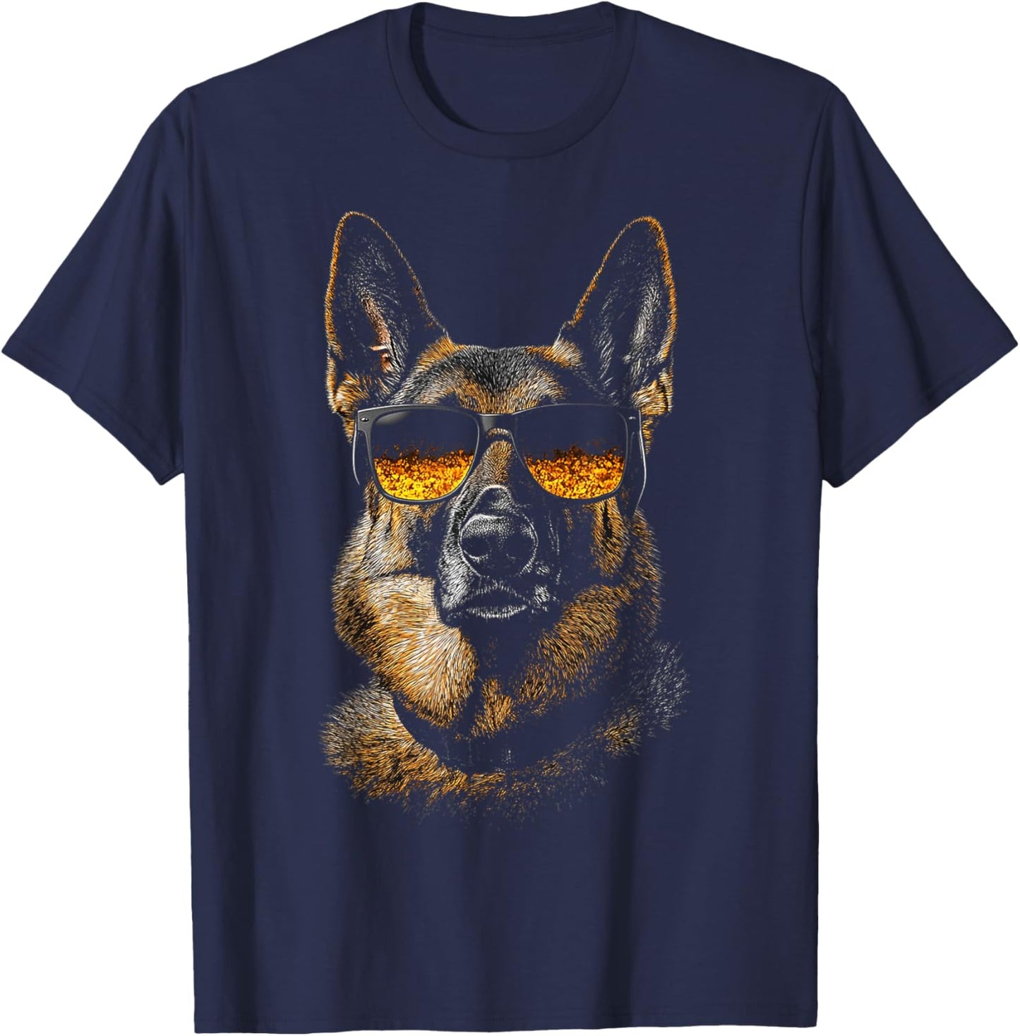 German Shepherd Dog Pet Artwork Sunglasses German Shepherd T-Shirt - T-Shirt | Navy