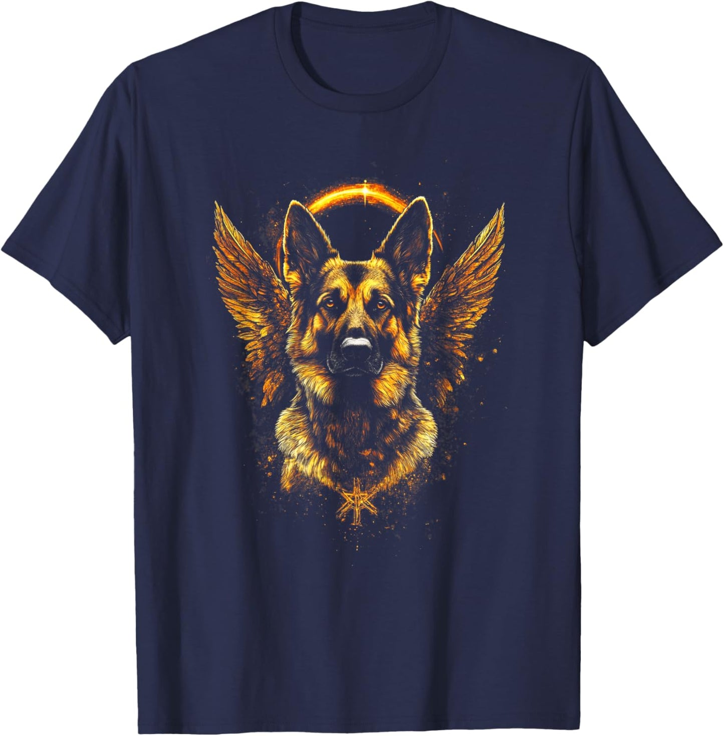 German Shepherd Angel Wings German shepherd art T-Shirt - T-Shirt | Navy
