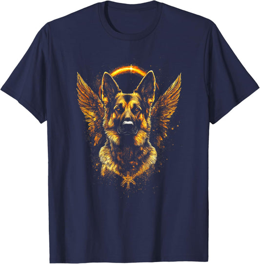 German Shepherd Angel Wings German shepherd art T-Shirt - T-Shirt | Navy