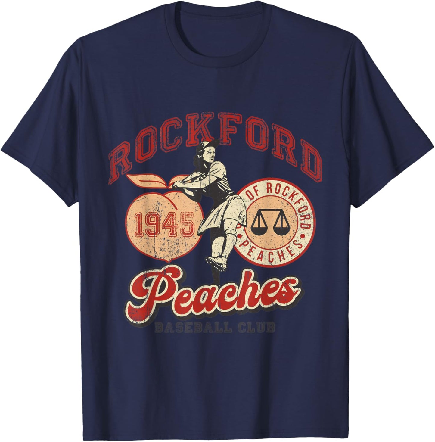 Rockford Retro 1945 Peaches T-Shirt - T-Shirt | Navy