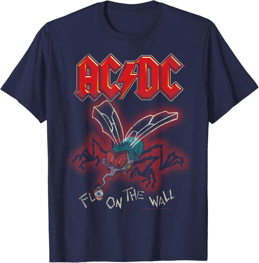 AC/DC - Fly On The Wall - Black, Small - Classic Fit - -Adults, -Kids - Short Sleeve T-Shirt - T-Shirt | Navy