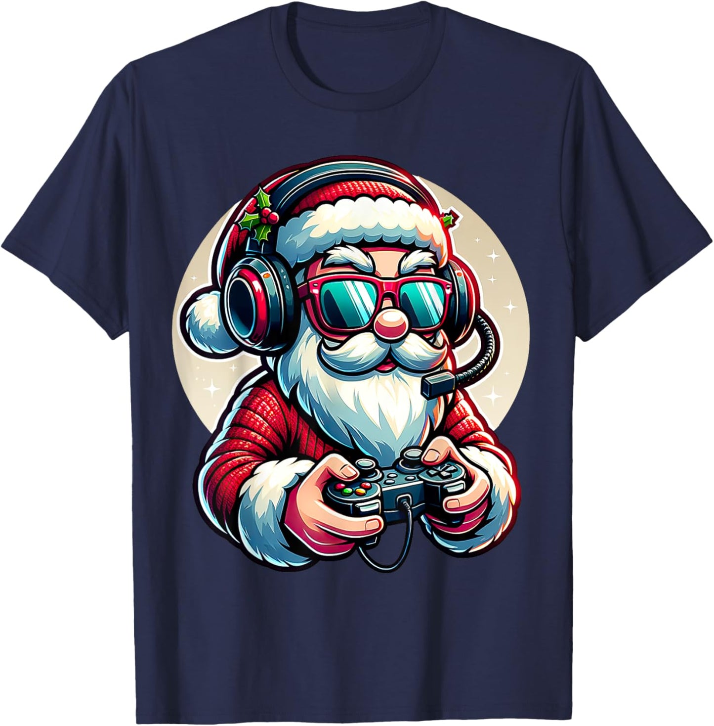 Christmas Gamer Boys Video Game Santa Xmas T-Shirt - T-Shirt | Navy