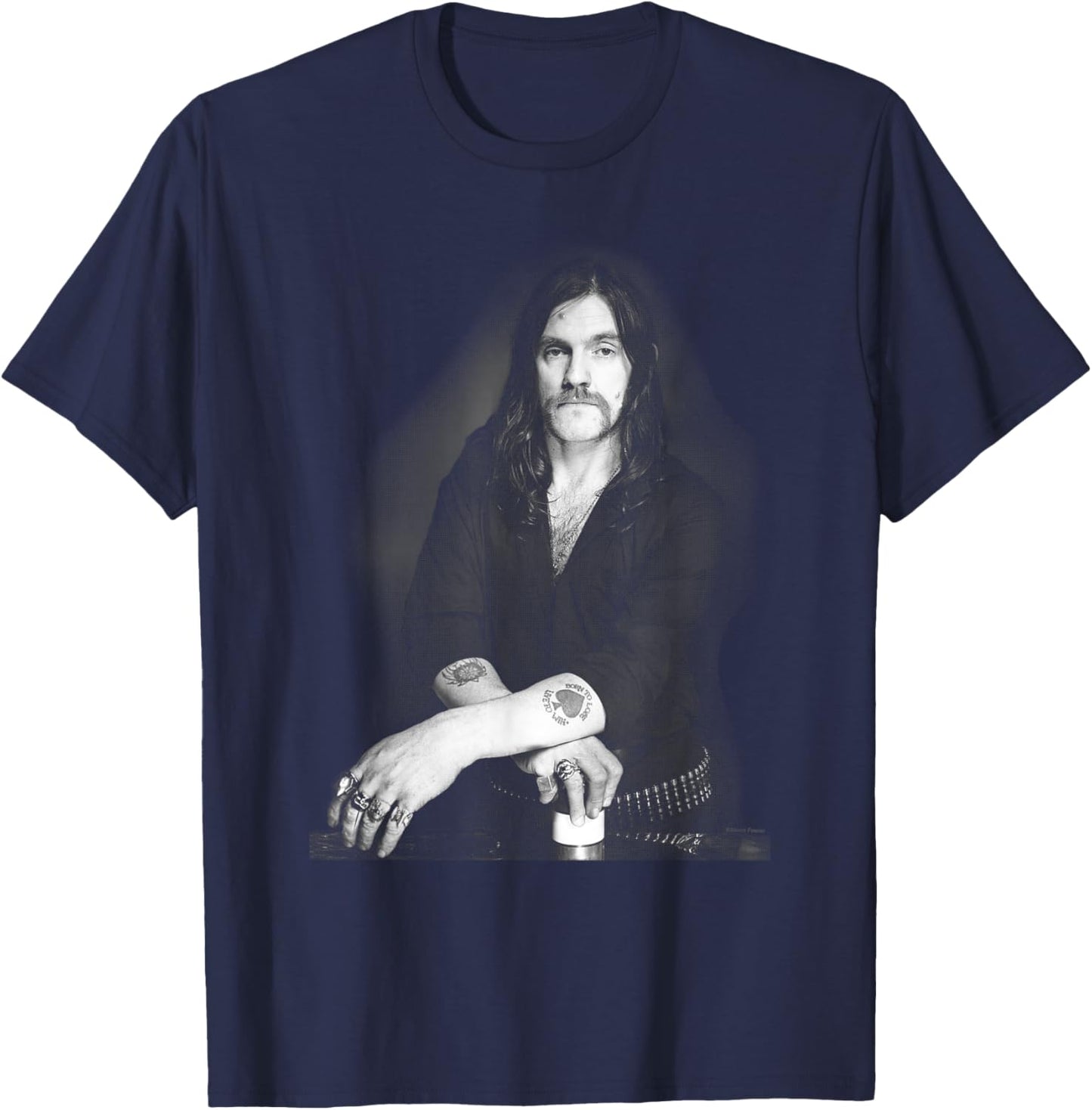 Motorhead Frontman Lemmy Kilmister By Simon Fowler T-Shirt - T-Shirt | Navy