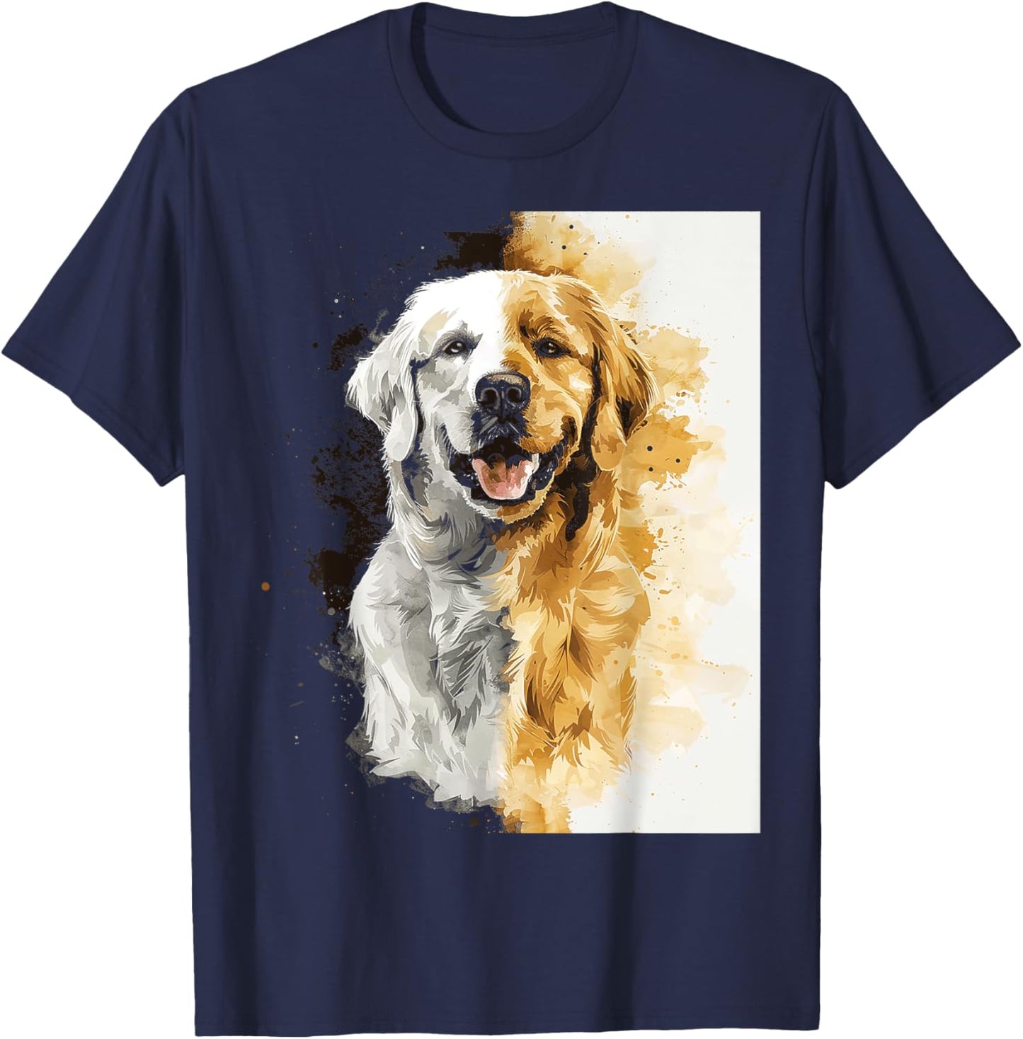 Golden Retriever Dog Motif Pet Art Golden Retriever Women Kids T-Shirt - T-Shirt | Navy