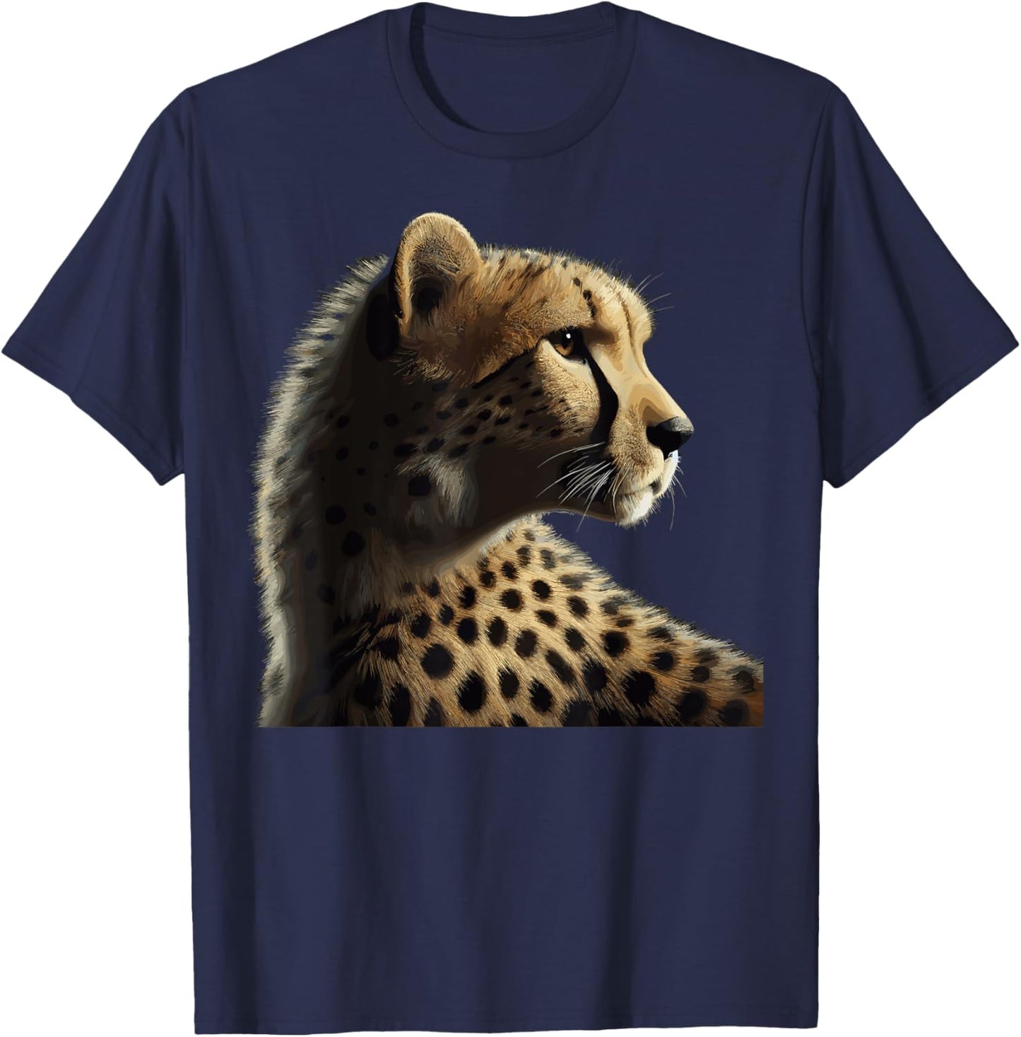 Leopard Cheetah Tiger Leopard Face Lion Cat Men Women Kids T-Shirt - T-Shirt | Navy