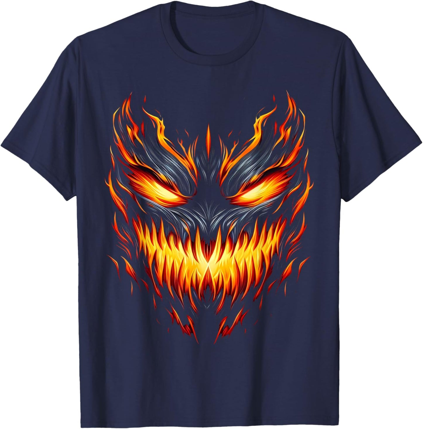 Jack o Lantern Scary Pumpkin Halloween Men Boys Kids T-Shirt - T-Shirt | Navy