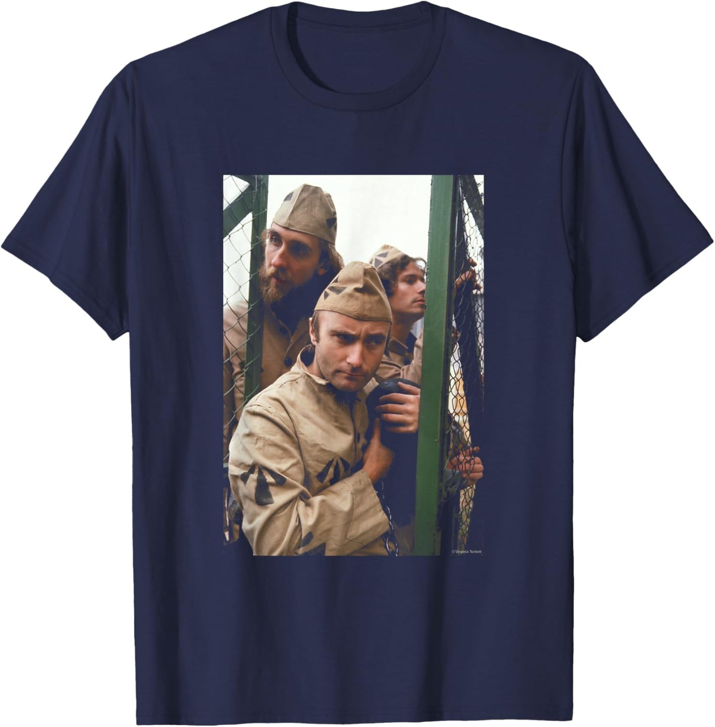 Phil Collins Of Genesis Shoot By Virgina Turbett T-Shirt - T-Shirt | Navy