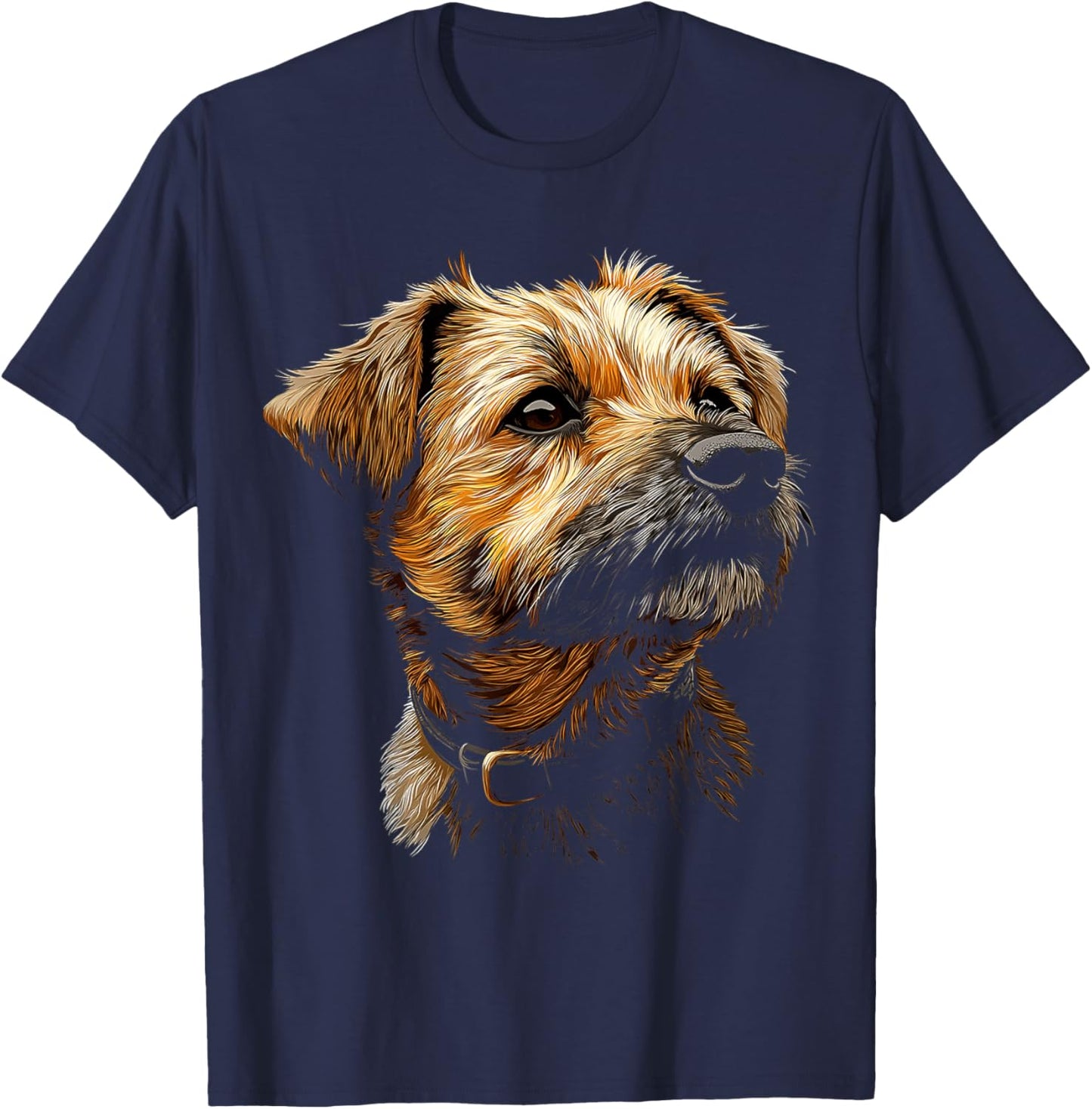 Border Terrier Dog Motif Pet Illustration Border Terrier Women Kids T-Shirt - T-Shirt | Navy
