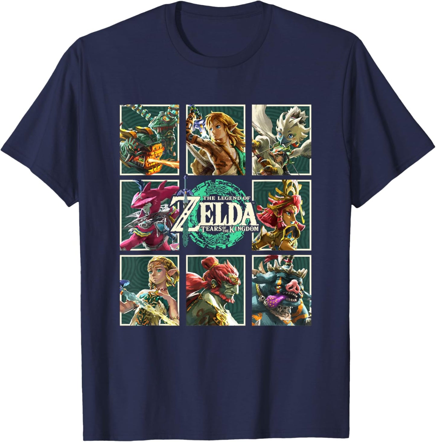 The Legend of Zelda Tears of The Kingdom Character Box Up T-Shirt - T-Shirt | Navy