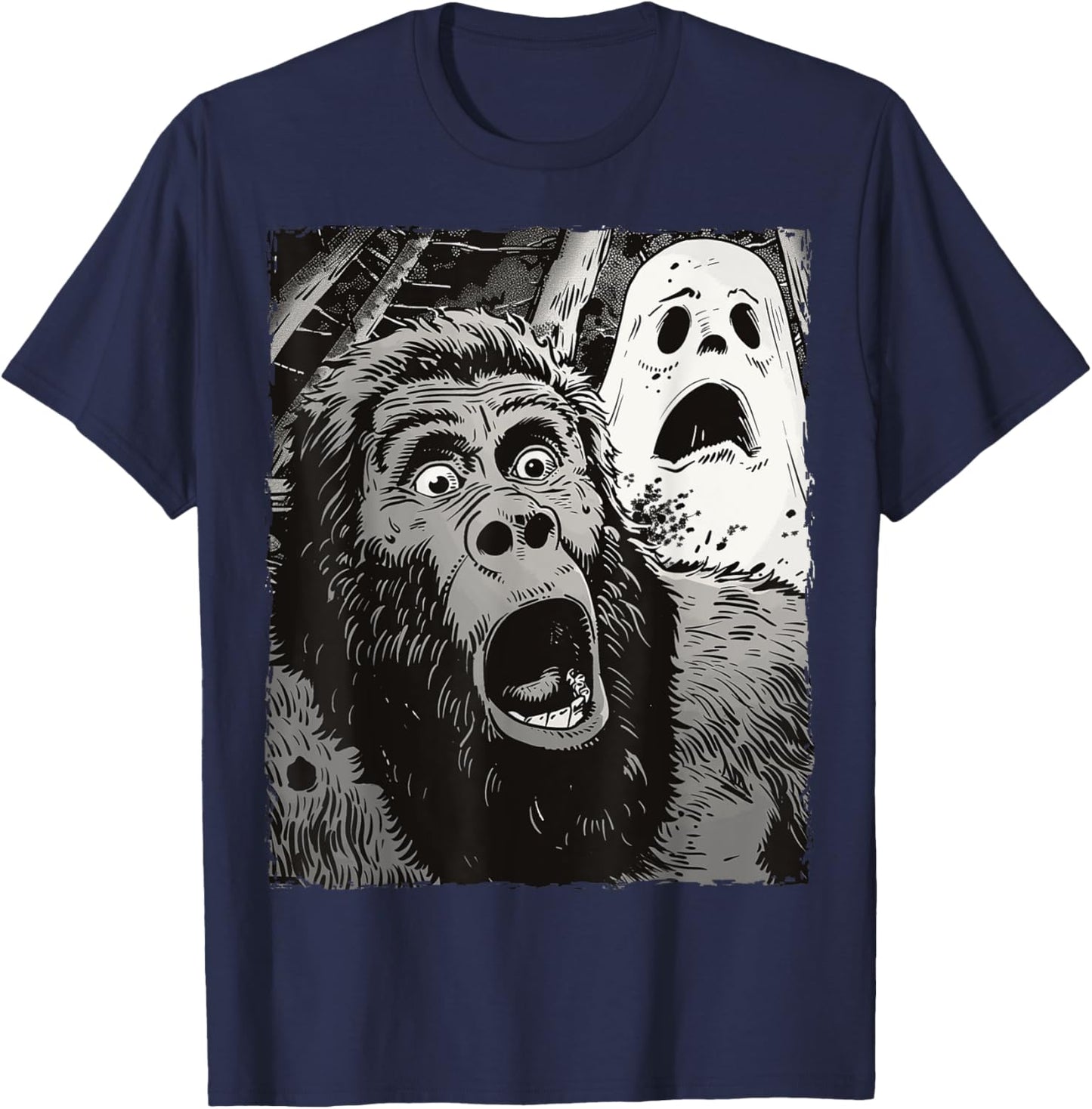 Funny Bigfoot Sasquatch Halloween T-Shirt - T-Shirt | Navy