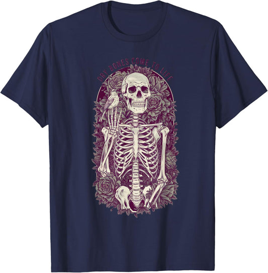Dry Bones Come To Life skeleton T-Shirt - T-Shirt | Navy
