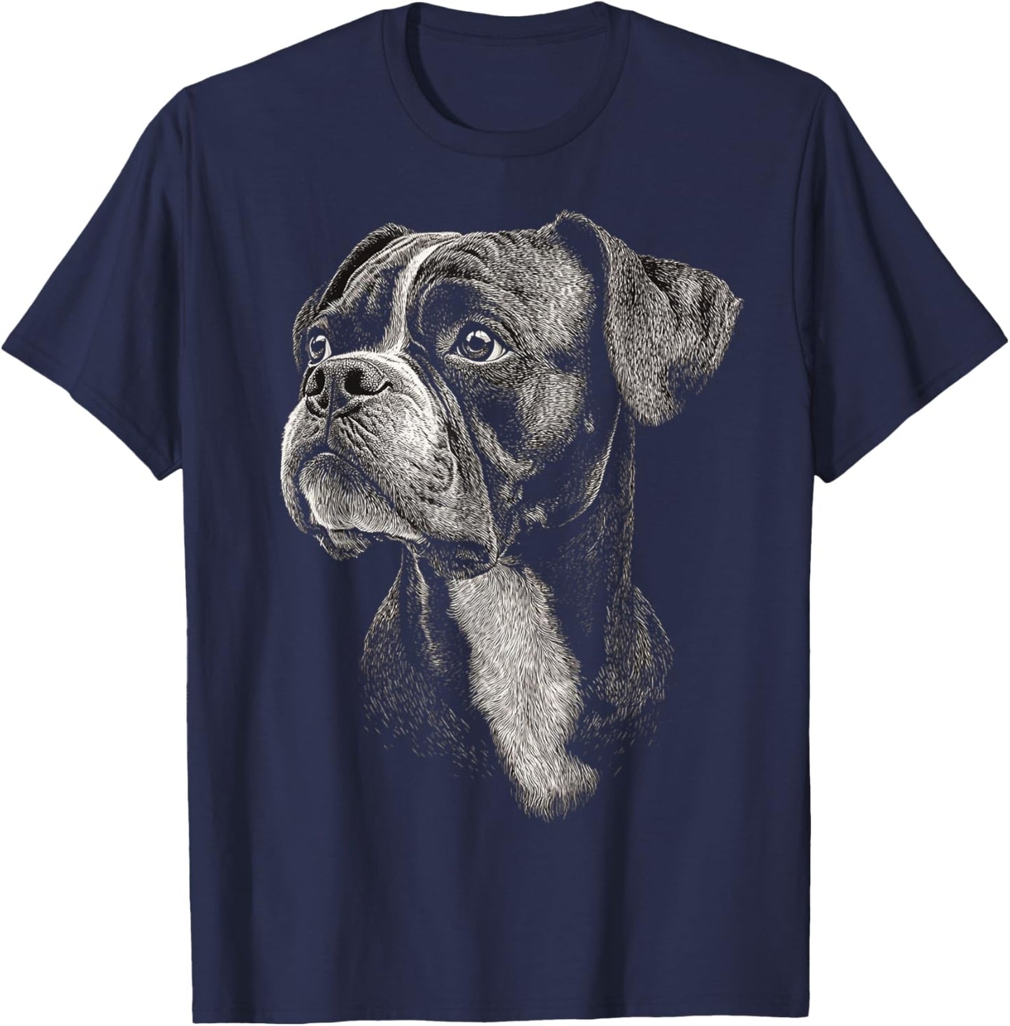 Boxer Dog Motif Pet Art Boxer T-Shirt - T-Shirt | Navy