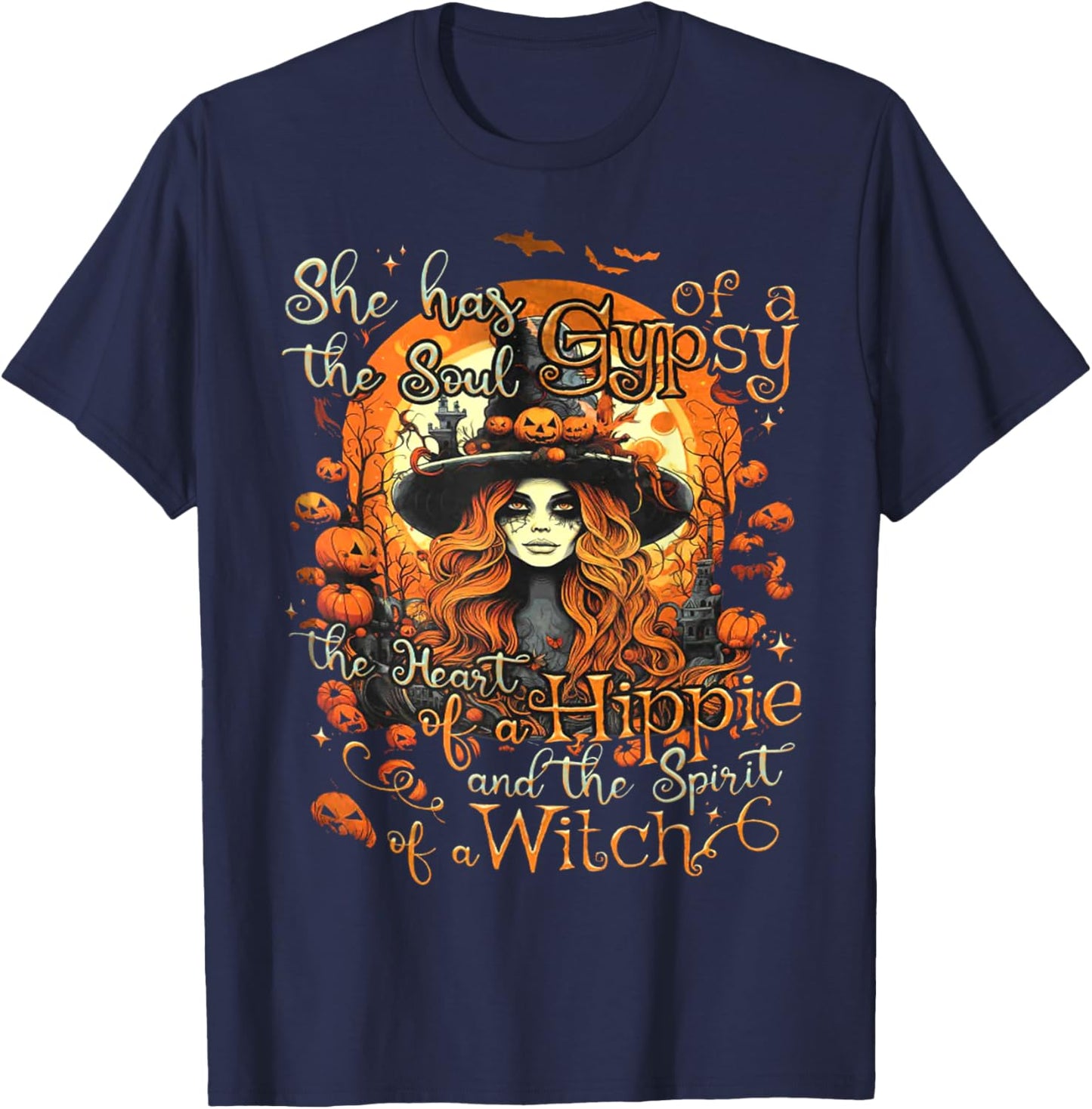 She Has The Soul Of A Gypsy The Heart Of A Hippie T-Shirt - T-Shirt | Navy