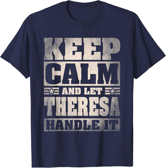 Theresa Name Shirt Personalized Theresa First Name T-Shirt - T-Shirt | Navy