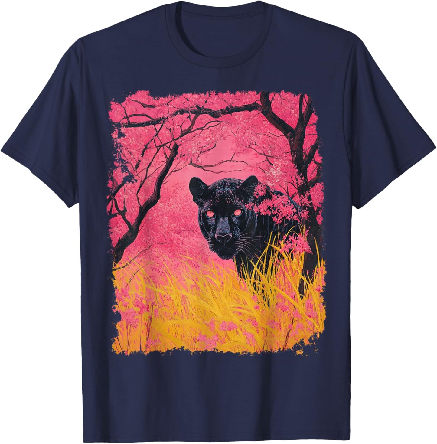Pink Panther Black T-Shirt - T-Shirt | Navy