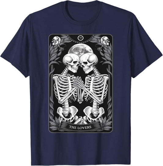 The Lovers Vintage Tarot Card T-Shirt - T-Shirt | Navy