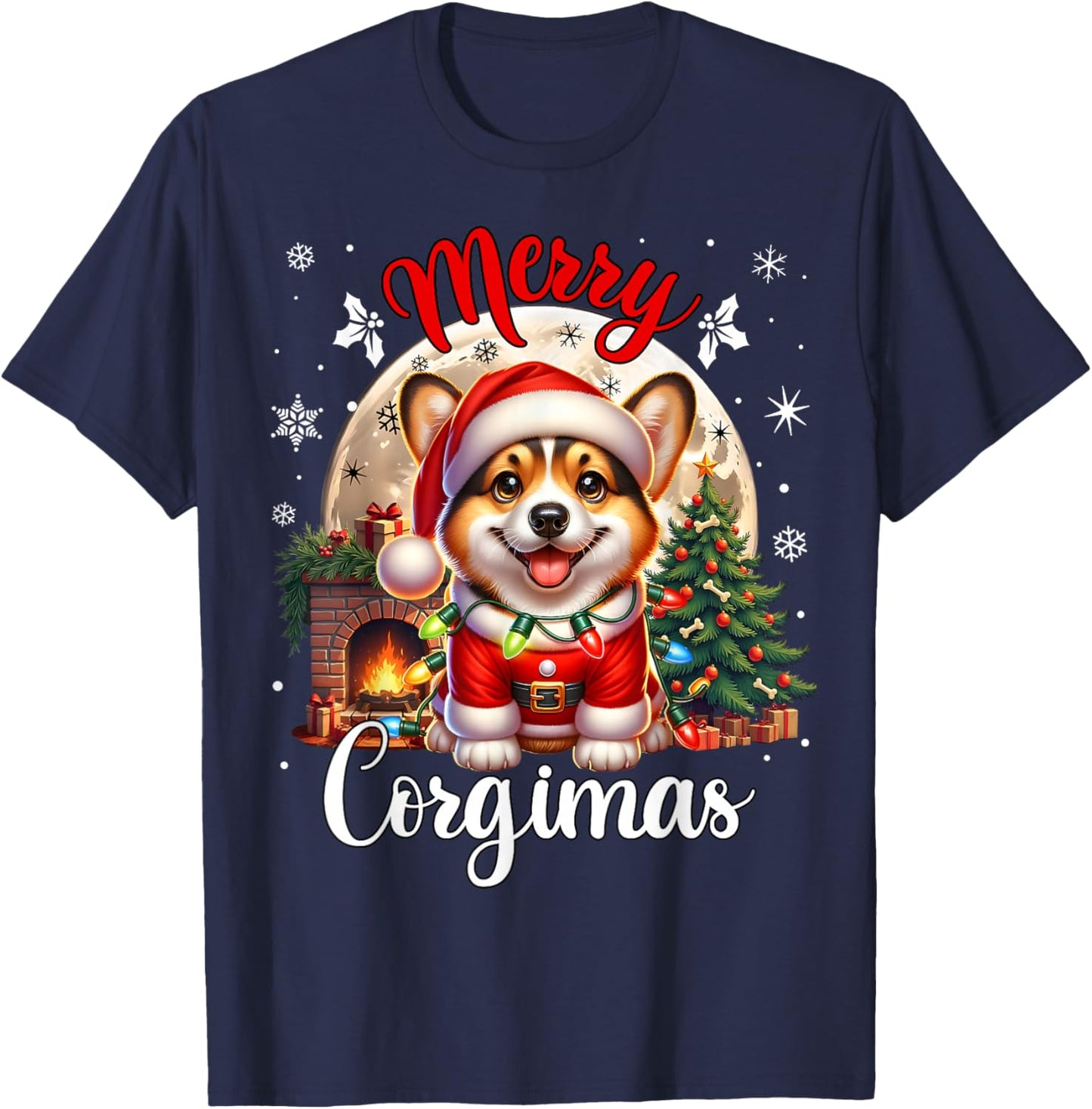 Christmas Costume Corgi Xmas Merry Corgimas Corgi T-Shirt - T-Shirt | Navy