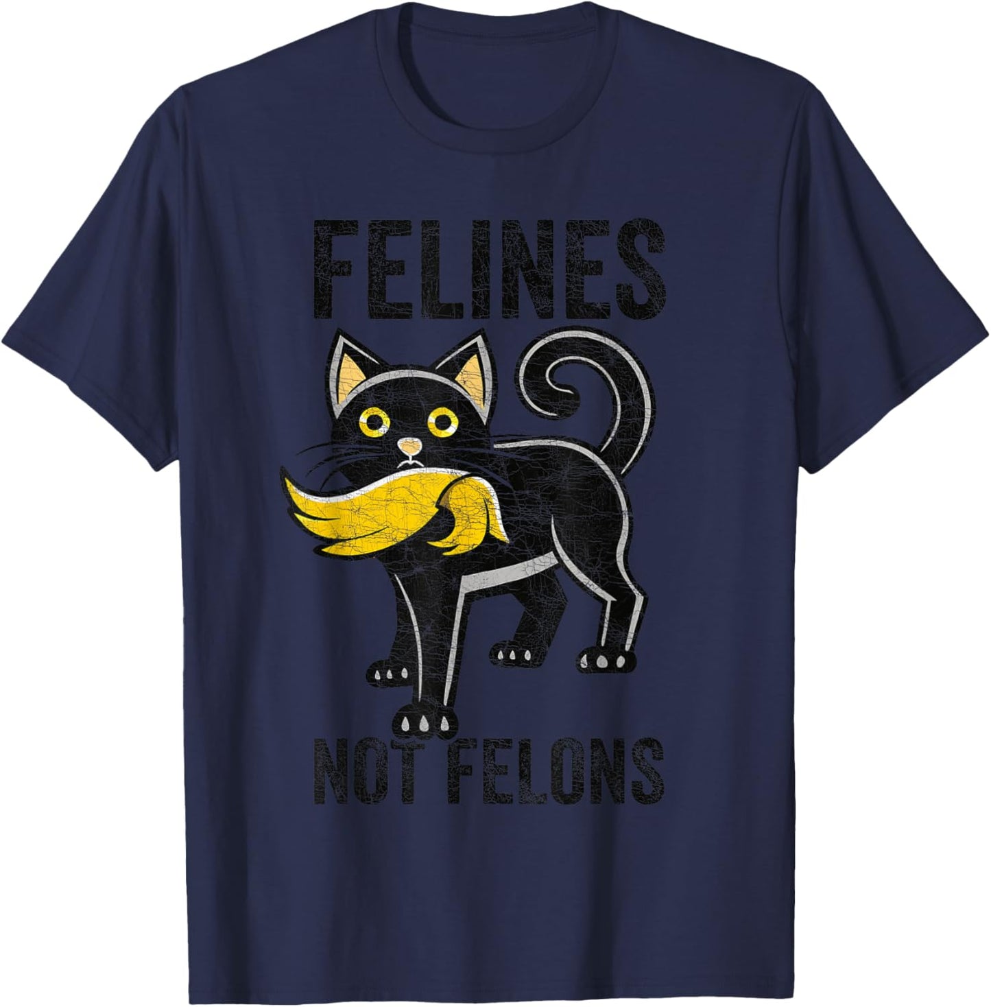 Felines Not Felons Anti-Trump, Cat Eating Trump Hair Women T-Shirt - T-Shirt | Navy