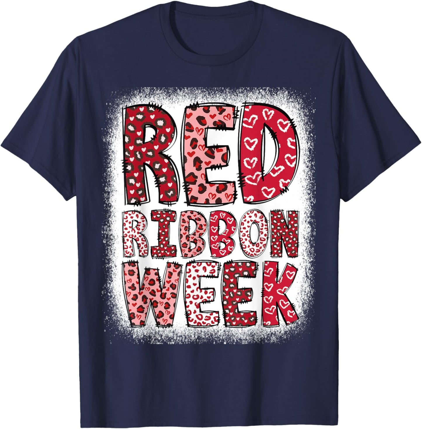 Red Ribbon Week 2025 T-Shirt - T-Shirt | Navy