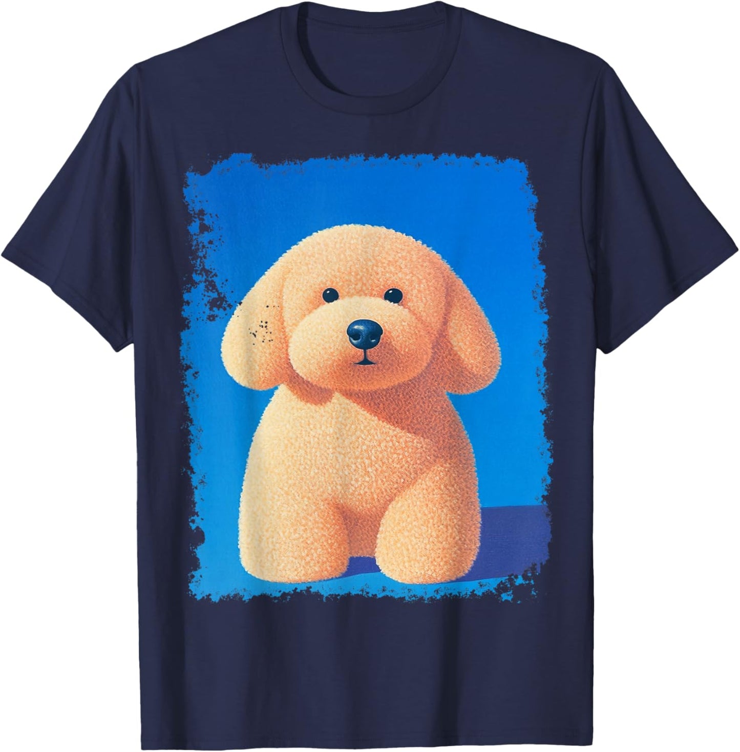 Pop Art Cute Toy Poodle Dog T-Shirt - T-Shirt | Navy