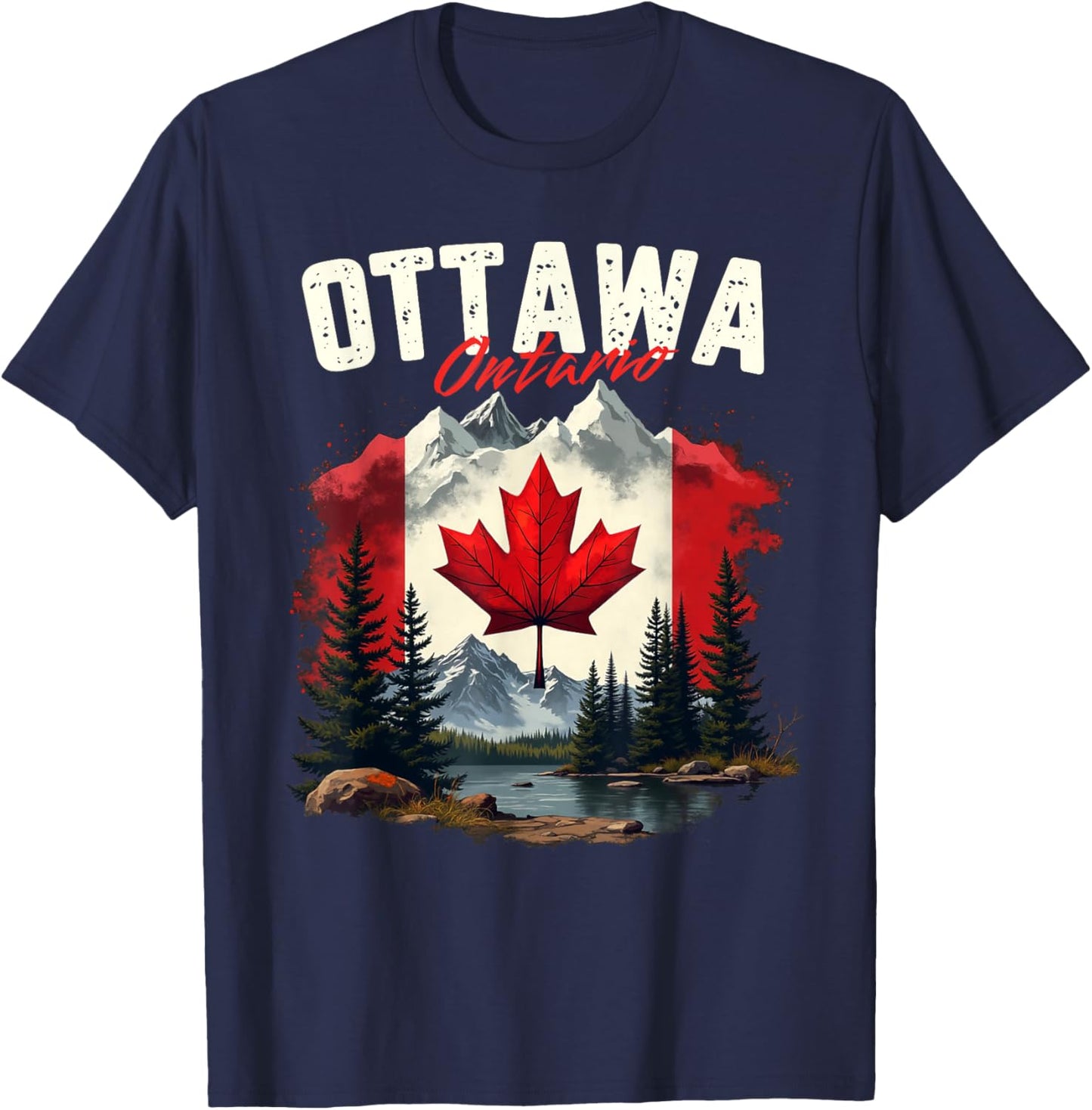 Ottawa Ontario Canada Vacation Travel Souvenir T-Shirt - T-Shirt | Navy