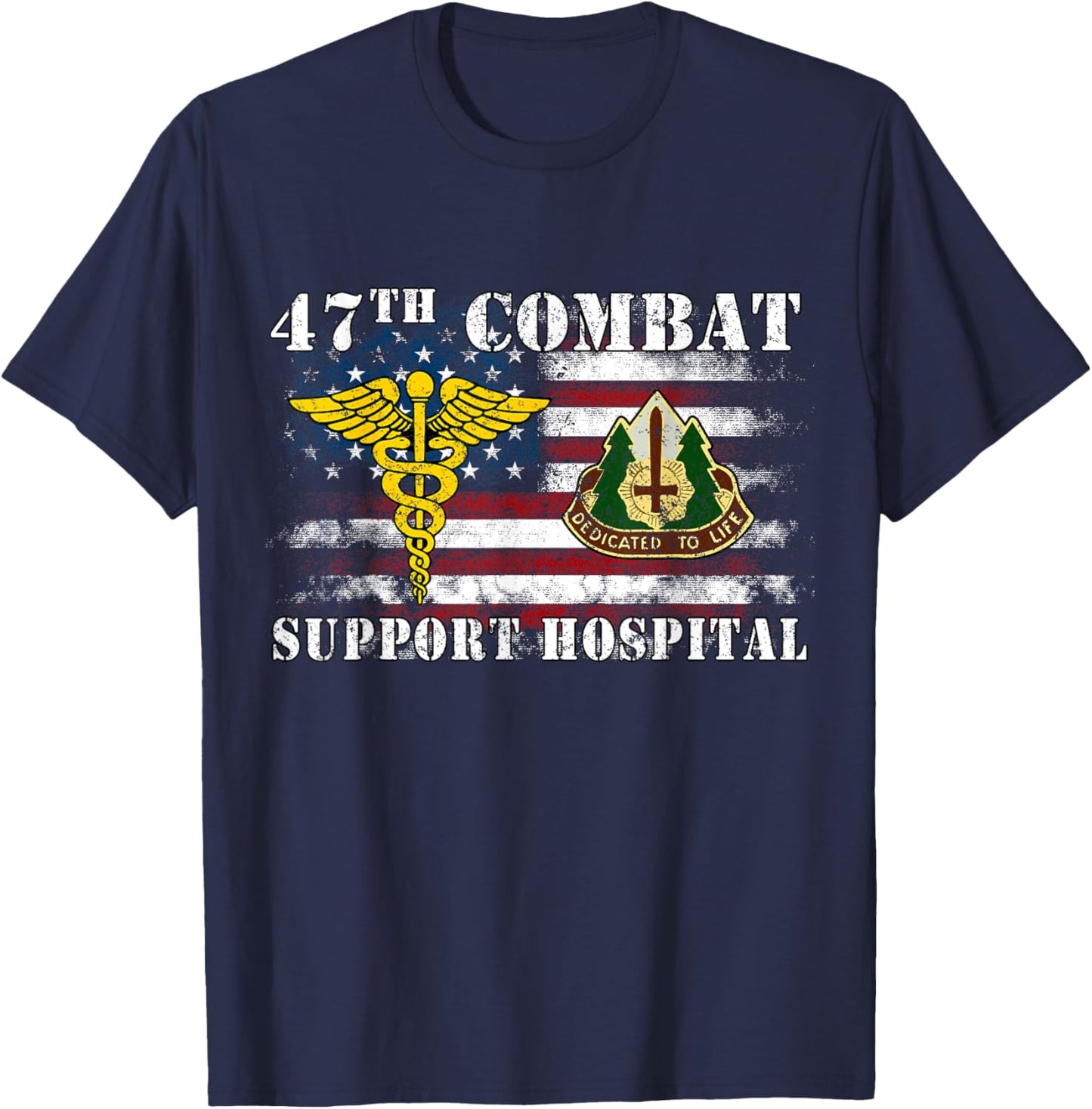 47th Combat Support Hospital Veterans Day Vintage Gifts T-Shirt - T-Shirt | Navy