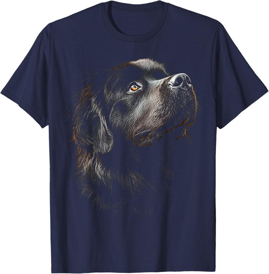Newfoundland Dog Motif Pet Illustration Newfoundland T-Shirt - T-Shirt | Navy