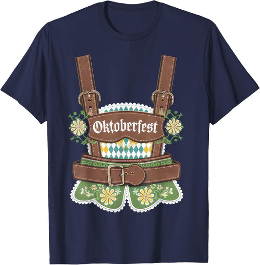 Oktoberfest Festival Lederhosen German Bavarian Outfit Women T-Shirt - T-Shirt | Navy