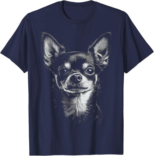 Chihuahua Dog Motif Pet Artwork Chihuahua T-Shirt - T-Shirt | Navy