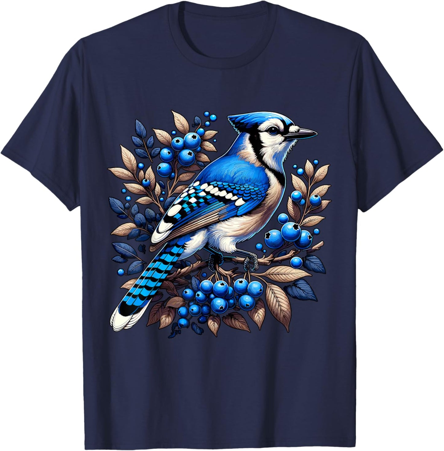 Blue Jay Bird T-Shirt - T-Shirt | Navy