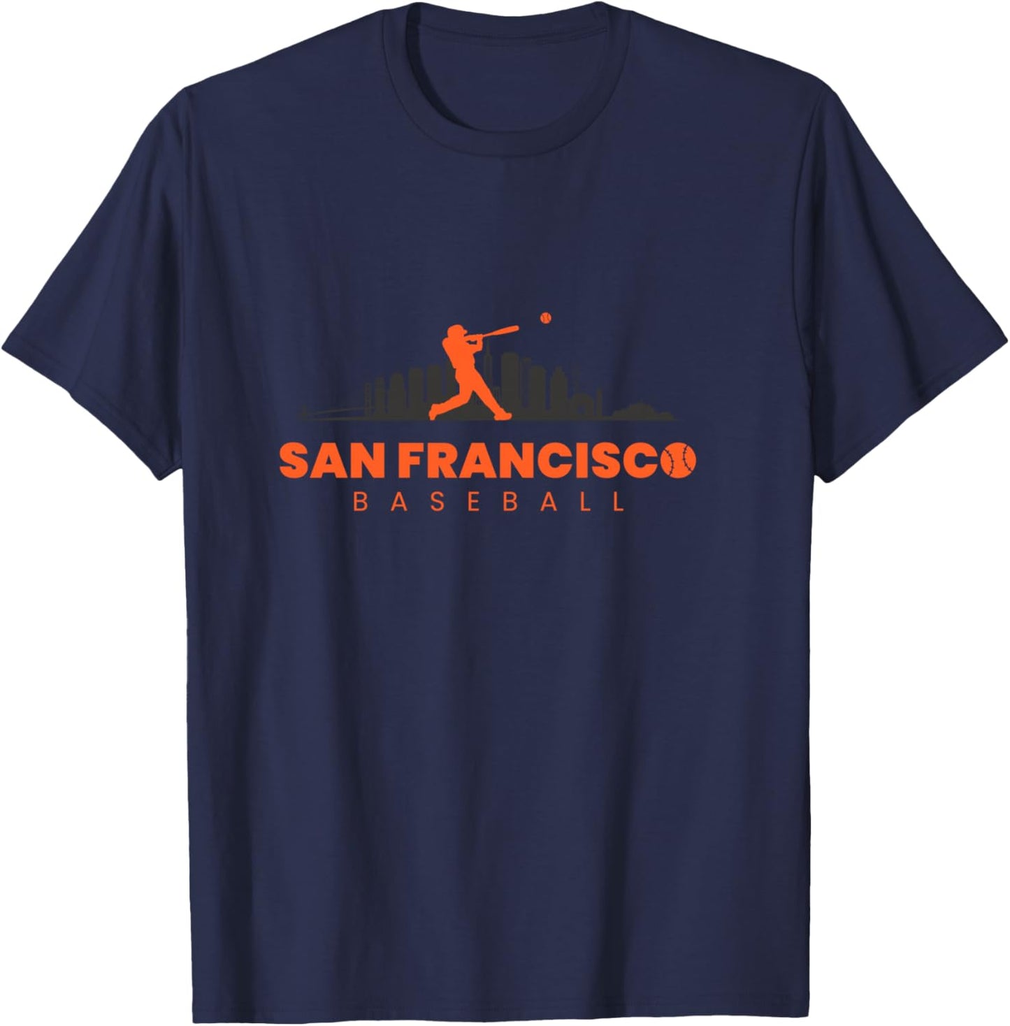 San Francisco Baseball Minimalist Vintage Baseball Lover T-Shirt - T-Shirt | Navy