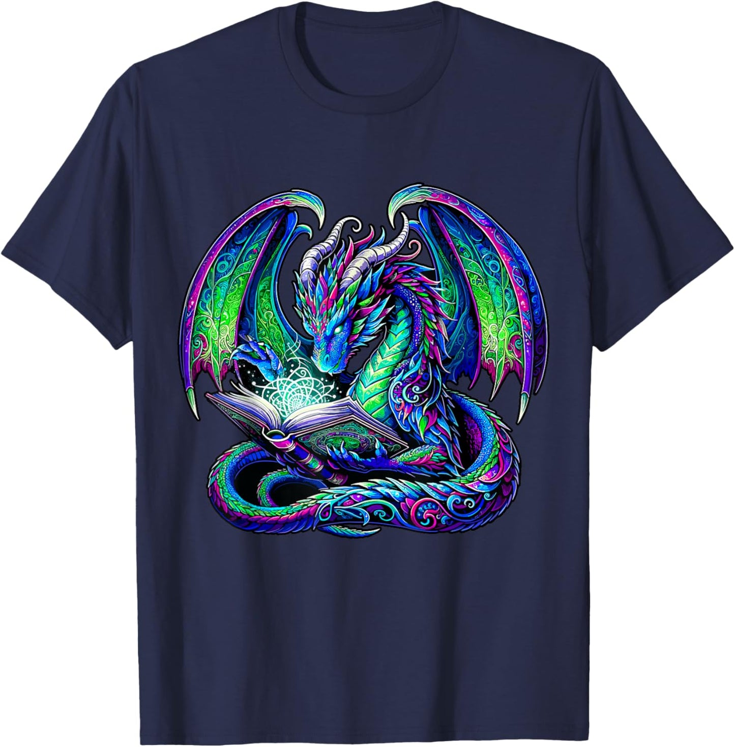 Book Dragon Reading lover T-Shirt - T-Shirt | Navy
