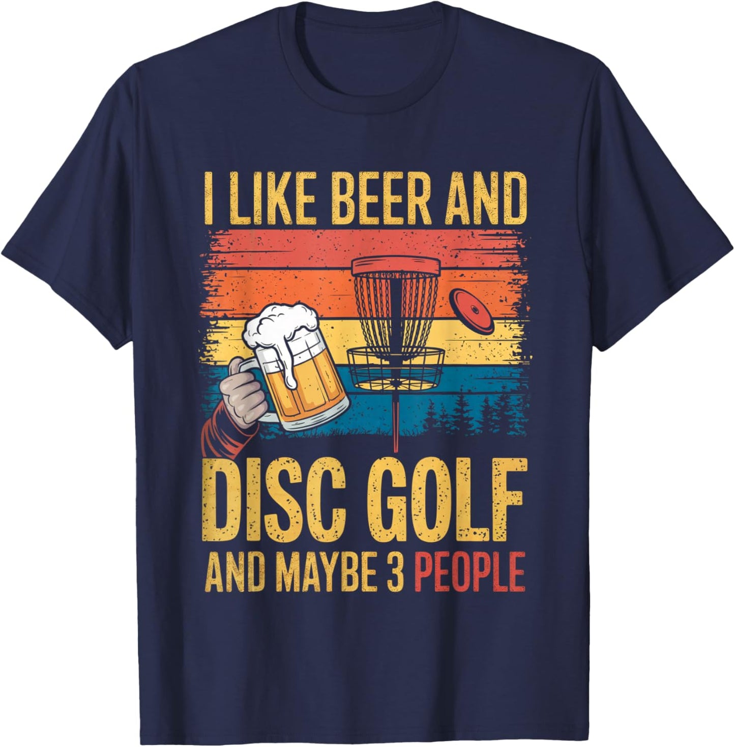 Funny Disc Golf Design Women Disc Golf Player Beer T-Shirt - T-Shirt | Navy