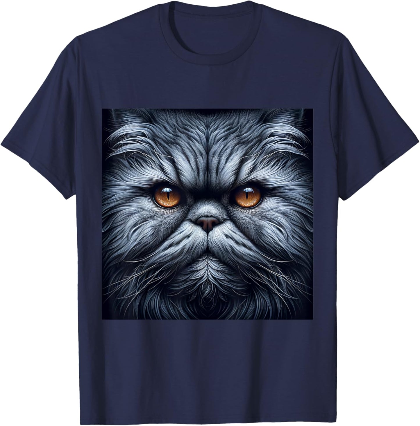 Persian Cat Shirt Cat Face Cute Cat Lover Cat Mom Dad T-Shirt - T-Shirt | Navy