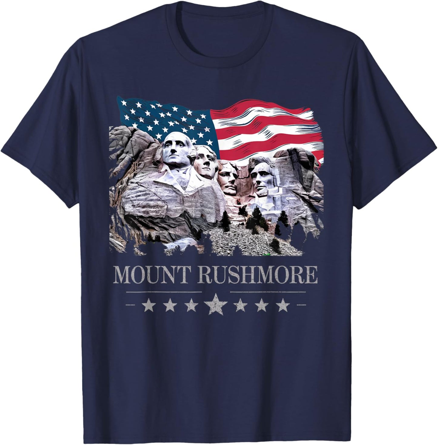 Mount Mt Rushmore South Dakota Souvenir USA Adventure Lover T-Shirt - T-Shirt | Navy