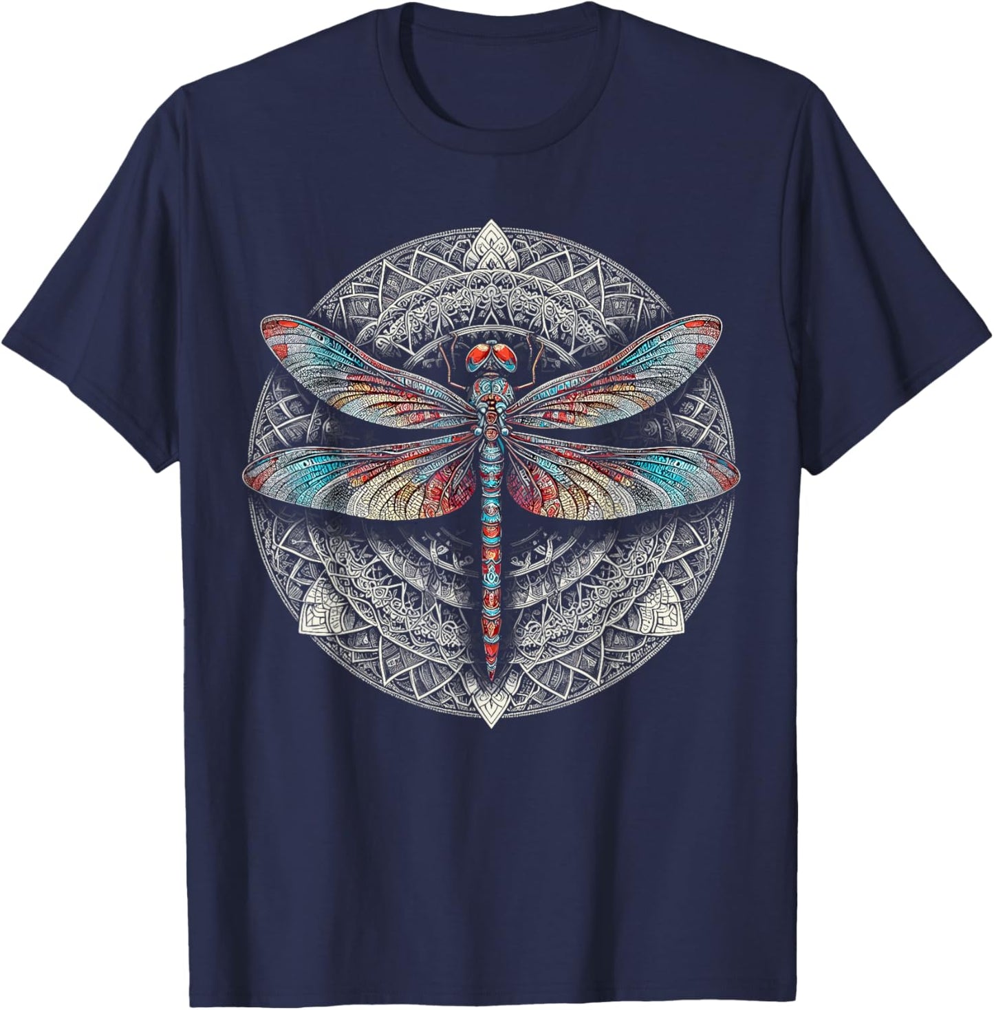 Magical Colorful Dragonfly T-Shirt - T-Shirt | Navy