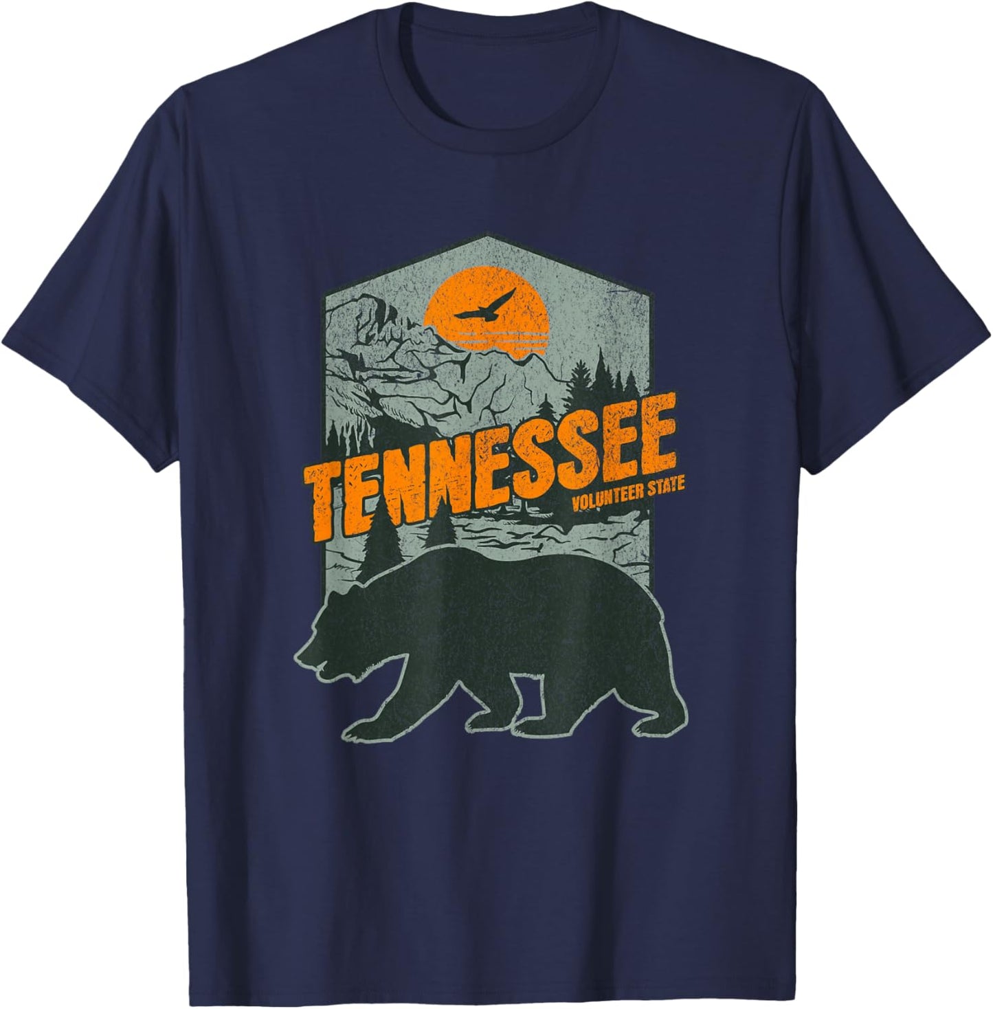 Vintage Tennessee Volunteer State, Smoky Mountains, Bear T-Shirt - T-Shirt | Navy