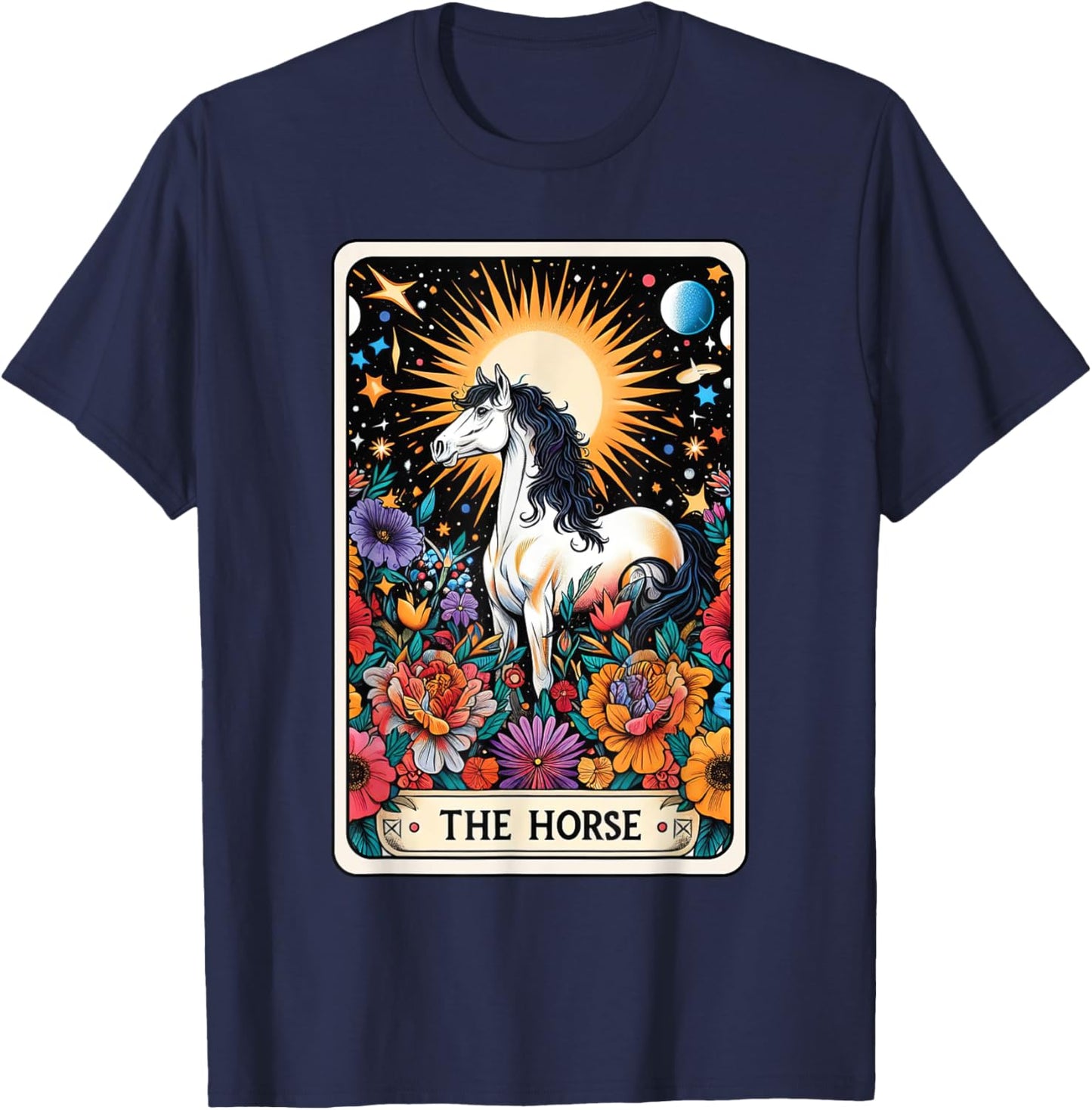 Horse Tarot Card T-Shirt - T-Shirt | Navy
