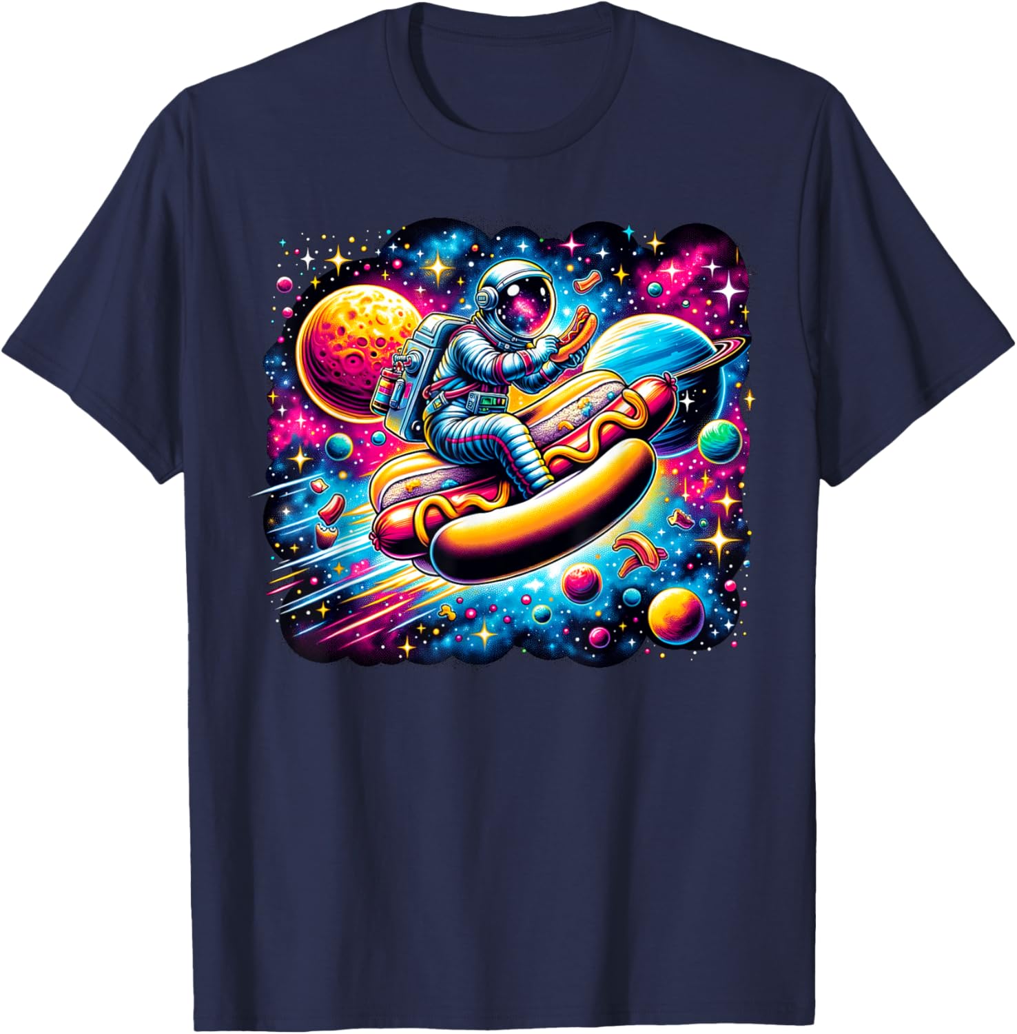 Hot Dog snack foodie eating delicious Hot Dog Men Women Kids T-Shirt - T-Shirt | Navy