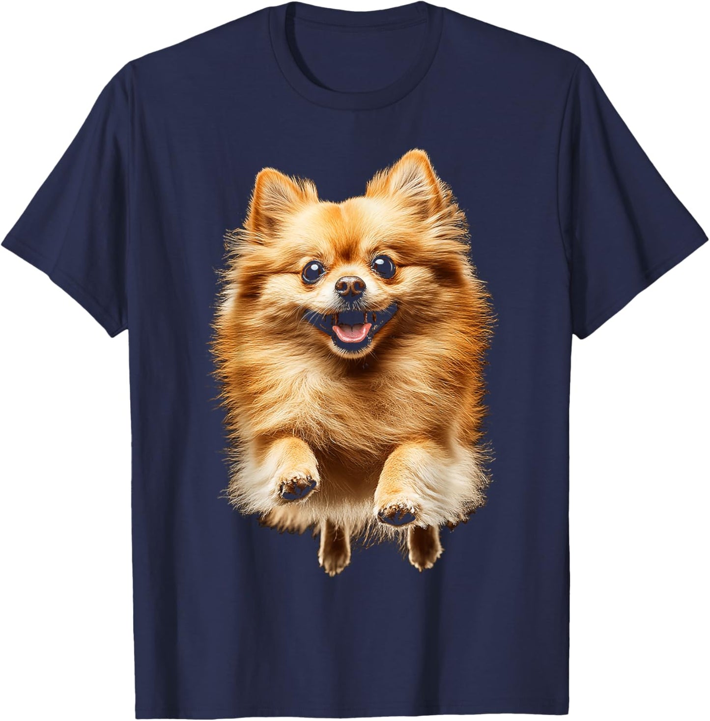 Pomeranian Dog Graphic Pet Artwork Pomeranian Men Women Kids T-Shirt - T-Shirt | Navy