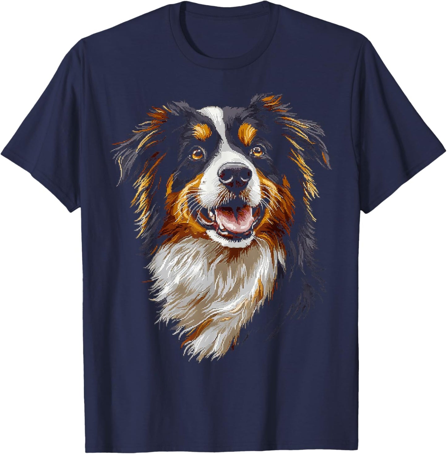 Australian Shepherd Dog Pet Artwork Australian Shepherd Men Women Kids T-Shirt - T-Shirt | Navy