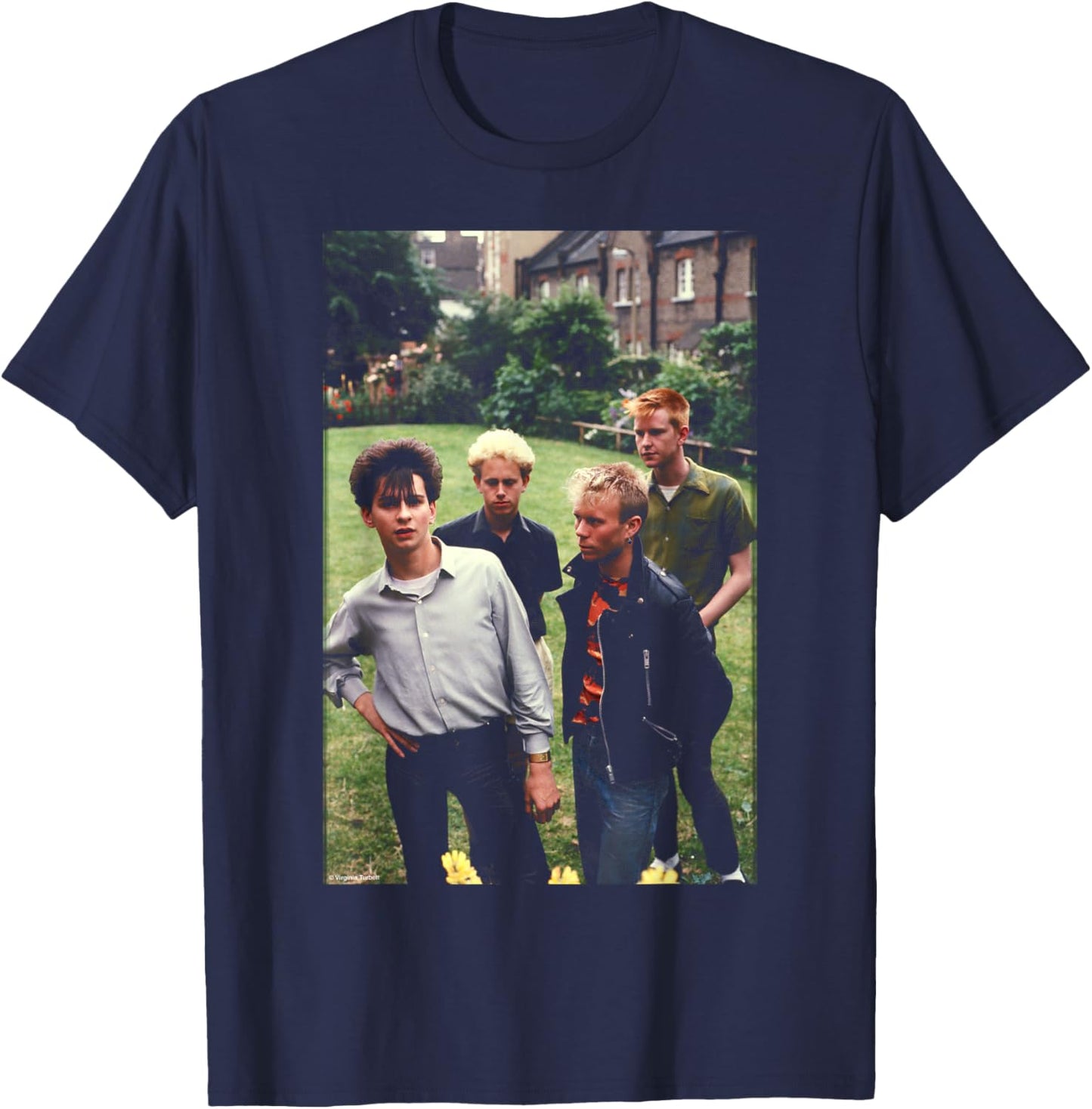 Depeche Mode 80s Band Portrait by Virginia Turbett T-Shirt - T-Shirt | Navy