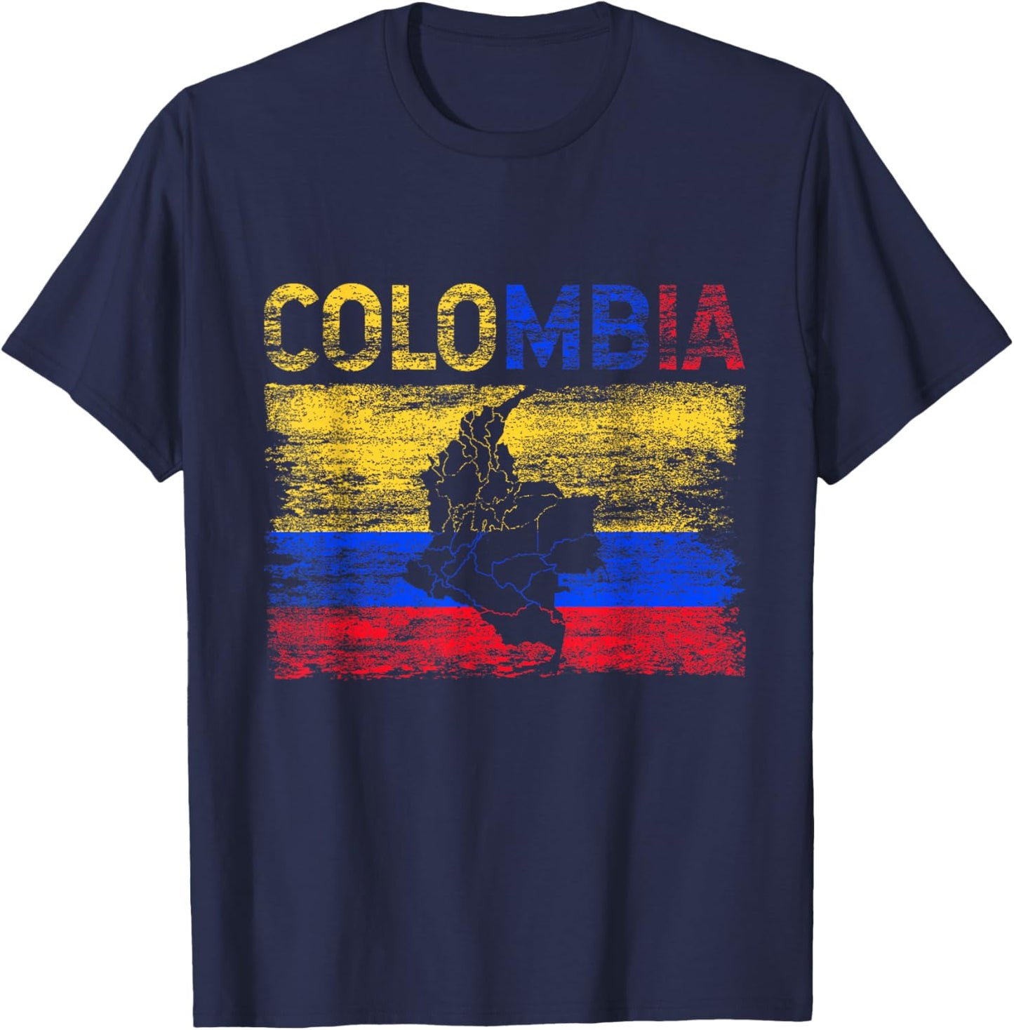 Colombia Pride Flag Colombian National Expat Heritage T-Shirt - T-Shirt | Navy