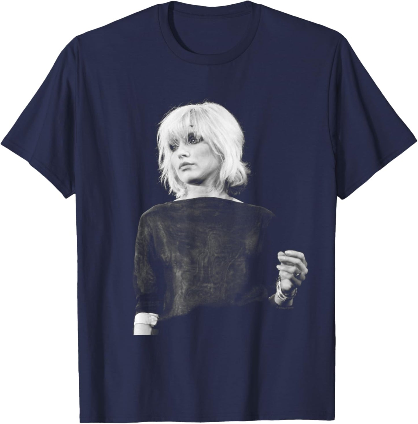 Blondie Debbie Harry On Stage by Simon Fowler T-Shirt - T-Shirt | Navy