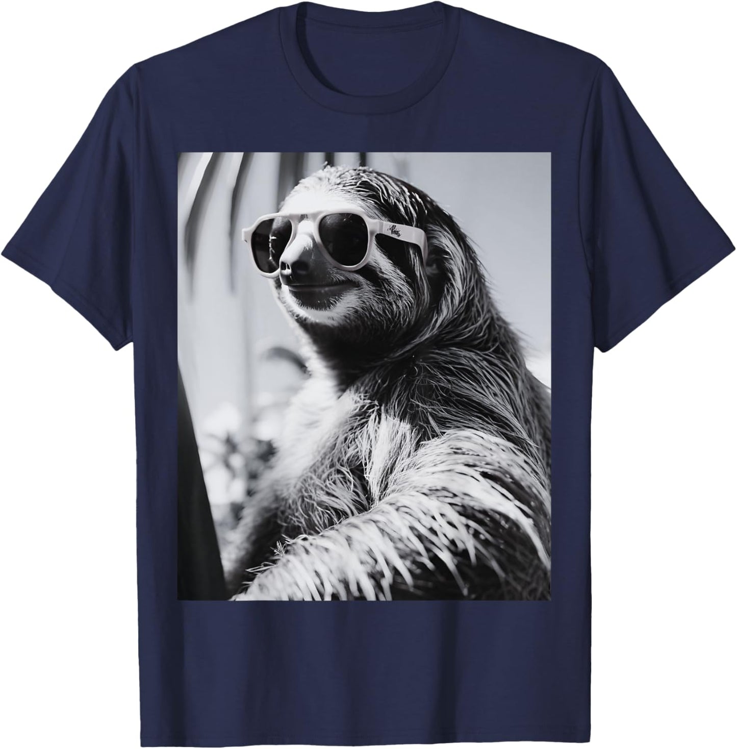 Men's Women's Children's Funny Graphic Sloth Animal Selfie Tops T-Shirt - T-Shirt | Navy