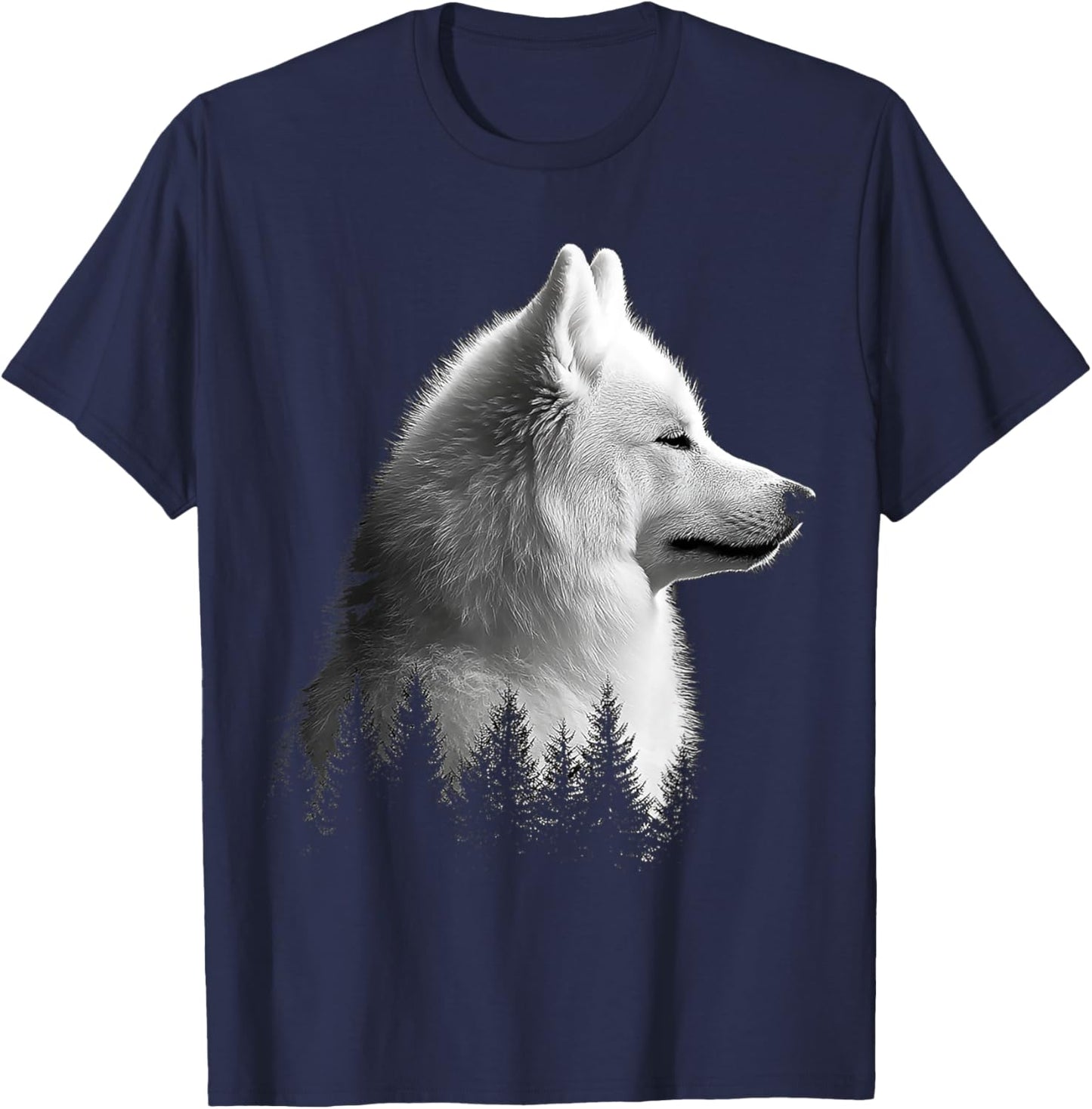 Samoyed Dog Graphic Pet Illustration Samoyed Men Women Kids T-Shirt - T-Shirt | Navy