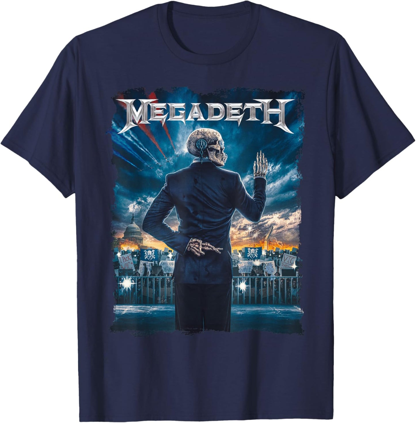 Megadeth - Vic Rally T-Shirt - T-Shirt | Navy