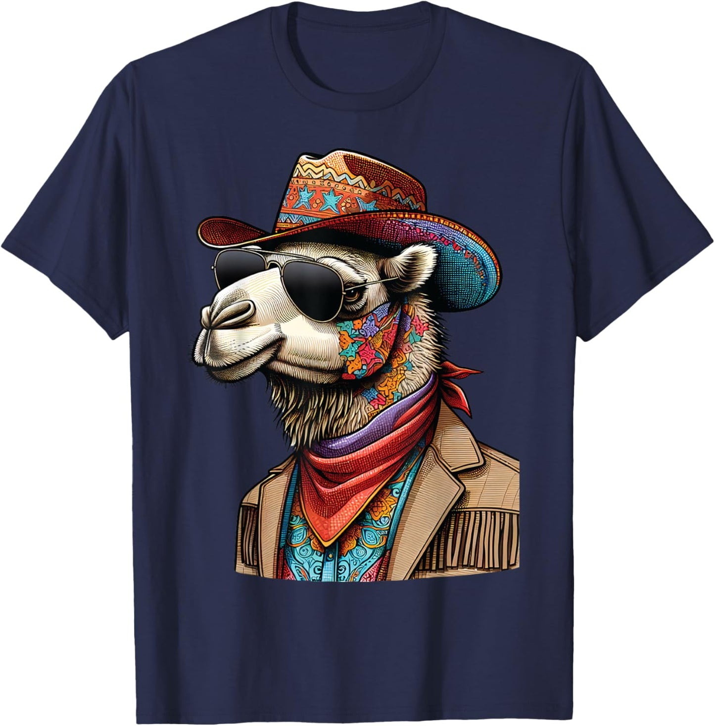 Cowboy Camel Funny Wild West Sheriff Camels T-Shirt - T-Shirt | Navy