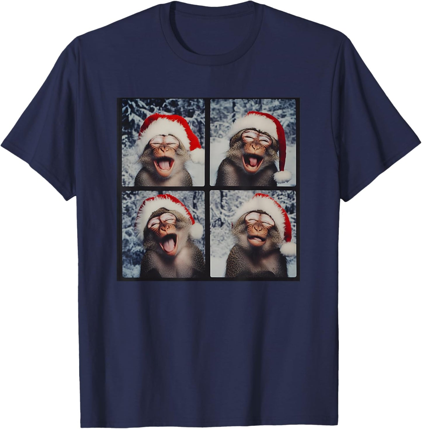 Christmas Chimp Men Kids Women Funny Monkey T-Shirt - T-Shirt | Navy