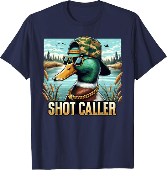 Shot-Caller Funny Duck Hunter Hunting Season Men Women T-Shirt - T-Shirt | Navy